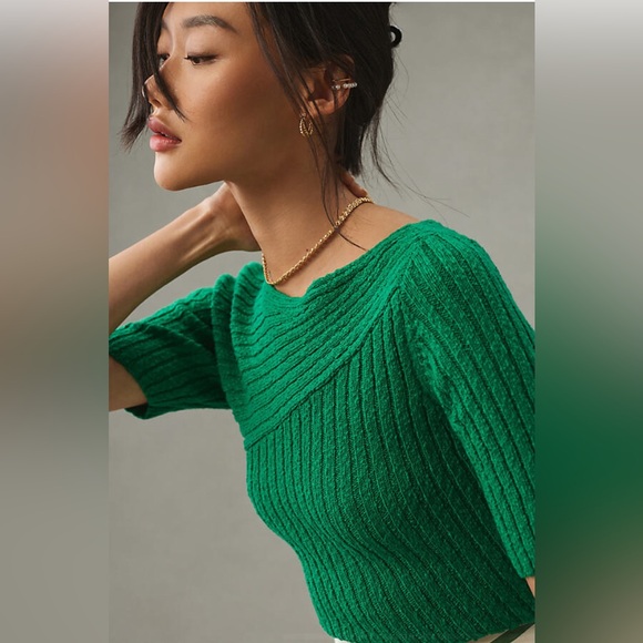 Maeve Ribbed Sweater Tee S - Picture 3 of 4